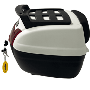 Wheelie Xt63-w 42 Litre Motosiklet Arka Çanta Beyaz Su Geçirmez Abs Top Case Bagaj Üniversal