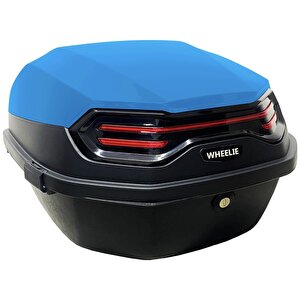 Wheelie Xt08-yb 32 Litre Motosiklet Arka Çanta Yamaha Mavi Parlak Su Geçirmez Abs Çift Kilitleme Üniversal
