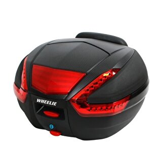 Wheelie Xt62-b 38 Litre Motosiklet Arka Çanta Tak Çıkart Özellikli Siyah Su Geçirmez Abs Top Case Üniversal