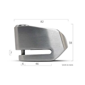 Cranns Vp6 Alarmlı Disk Kilidi Bluetooth App Kontrollü Motosiklet Bisiklet 304 Paslanmaz 6 Mm Karbür Pi̇m