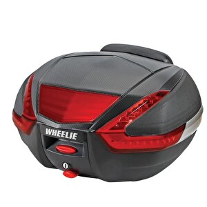 Wheelie Xt68-b 48 Litre Motosiklet Arka Çanta Siyah Su Geçirmez Tak Çıkart Özellikli Abs Top Case Üniversal