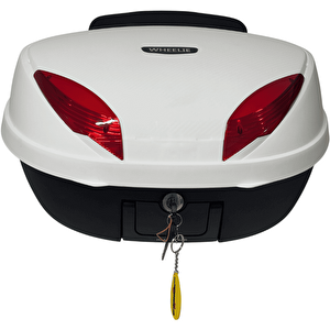 Wheelie Xt66-w 52 Litre Motosiklet Arka Çanta Beyaz Su Geçirmez Abs Top Case Bagaj Üniversal