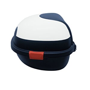 Wheelie Xt11-w 28 Litre Motosiklet Arka Çanta Beyaz Parlak Su Geçirmez Abs Top Case Çift Kilitleme Üniversal