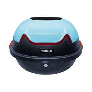 Wheelie Xt11-lb 28 Litre Motosiklet Arka Çanta Açık Mavi Parlak Su Geçirmez Abs Çift Kilitleme Üniversal