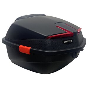 Wheelie Xt01-fs 32 Litre Motosiklet Arka Çanta Buzlu Siyah Parlak Su Geçirmez Abs Çift Kilitleme Üniversal