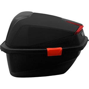 Wheelie Xt01-fs 32 Litre Motosiklet Arka Çanta Buzlu Siyah Parlak Su Geçirmez Abs Çift Kilitleme Üniversal
