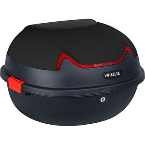 Wheelie Xt11-fs 28 Litre Motosiklet Arka Çanta Mat Siyah Su Geçirmez Abs Top Case Çift Kilitleme Üniversal