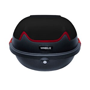 Wheelie Xt11-fs 28 Litre Motosiklet Arka Çanta Mat Siyah Su Geçirmez Abs Top Case Çift Kilitleme Üniversal