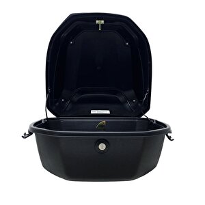 Wheelie Xt08-b 32 Litre Motosiklet Arka Çanta Siyah Parlak Su Geçirmez Abs Top Case Çift Kilitleme Üniversal
