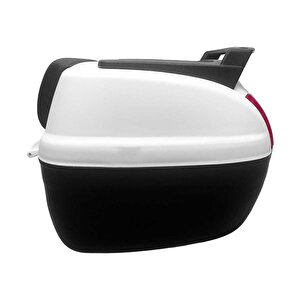 Wheelie Xt60-w 40 Litre Motosiklet Arka Çanta Beyaz Su Geçirmez Abs Top Case Bagaj Üniversal