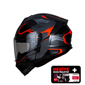 Yohe 935sv Kask Çene Açılır Motosiklet Parlak Turuncu Çift Vizör Uv Bluetooth Yuvalı Ece 22.06 Mips Large