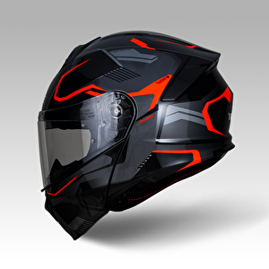 Yohe 935sv Kask Çene Açılır Motosiklet Parlak Turuncu Çift Vizör Uv Bluetooth Yuvalı Ece 22.06 Mips Large