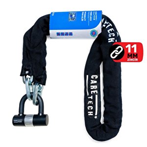 Caretech Ct-751 Zincir Kilidi Motosiklet/bisiklet, Su Geçirmez 4 Anahtar U Bar 18mm Çelik Kilit 1.8m