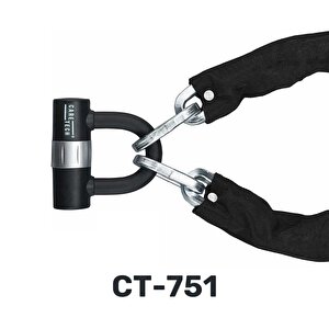 Caretech Ct-751 Zincir Kilidi Motosiklet/bisiklet, Su Geçirmez 4 Anahtar U Bar 18mm Çelik Kilit 1.8m
