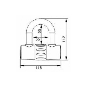 Caretech Ct-751 Zincir Kilidi Motosiklet/bisiklet, Su Geçirmez 4 Anahtar U Bar 18mm Çelik Kilit 1.8m