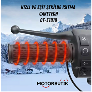 Caretech Ct-e1819 Elcik Isıtma Motosiklet 5 Kademeli Isıtmalı Geçmeli Takım Motosiklet  Gidon Evrensel