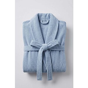 Mavi Şalyaka %100 Pamuklu Bornoz L-xl