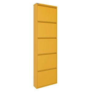 5'li Metal Ayakkabılık - Hardal Sarısı - Mustard