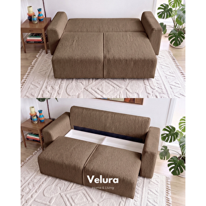 Sora 3+3+3 Yataklı Ve Sandıklı Koltuk Takımı - Kahve Kahve