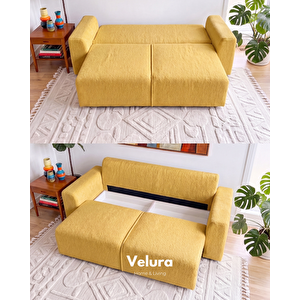 Sora 3+3+3 Yataklı Ve Sandıklı Koltuk Takımı - Sarı Sarı