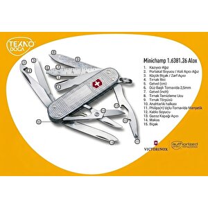 Minichamp Alox 0.6381.26 İsviçre Çakısı 58mm 15f