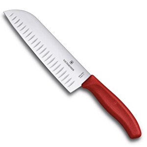 Swissclassic 17cm Santoku Bıçağı Oluklu 6.8521.17b Kırmızı