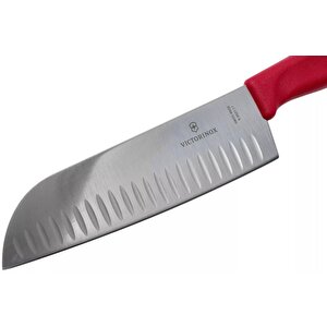 Swissclassic 17cm Santoku Bıçağı Oluklu 6.8521.17b Kırmızı