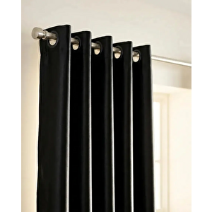 Halkalı Blackout Fon Perde Siyah Renk Özel Ölçü 250x270 cm
