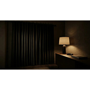 Halkalı Blackout Fon Perde Siyah Renk Özel Ölçü 250x270 cm