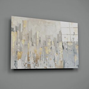 Modern Soyut Şehir Tablosu - Yatay Cam Tablo 40x60 cm