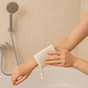 Pamuklu Sabun Kesesi Banyo Filesi Kese 2'li Set