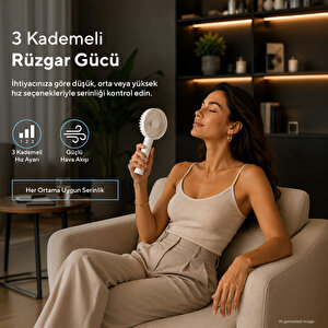 Şarj Edilebilir Mini El Vantilatörü | Type-c Şarjlı | 3 Kademeli | 400 Mah Hff-01c
