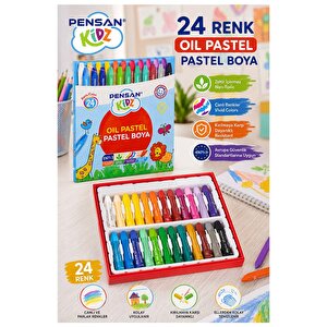 Pastel Boya 24 Renk 1 Paket Pensan Pastel Boya 24 Lü Karton Kutulu Parlak Canlı Ve Örtücü Renkler