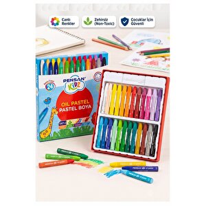 Pastel Boya 24 Renk 1 Paket Pensan Pastel Boya 24 Lü Karton Kutulu Parlak Canlı Ve Örtücü Renkler