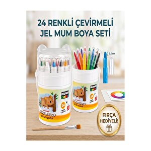 Çevirmeli Jel Mum Boya 24 Renk 1 Adet Nova Color Plastik Kutulu 24 Lü Mum Boya Kalemi Silinebilir Zararsız Yıkanabilir