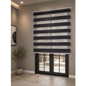 Antrasit Geniş Plise Zebra 100x200 cm