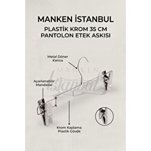 Krom Maşalı Etek Askısı 10 Adet