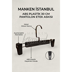 Abs Plastik 3 Adet Yüksek Kalite 30 Cm Pantolon Askısı Etek Askısı Mandallı Askı