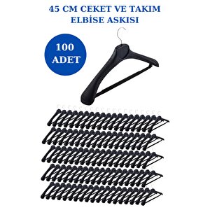 100 Adet Plastik Yüksek Kalite Ceket Askısı, Elbise Askısı, Takım Elbise Askısı