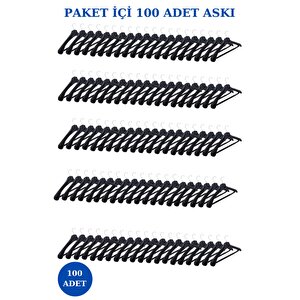 100 Adet Plastik Yüksek Kalite Ceket Askısı, Elbise Askısı, Takım Elbise Askısı