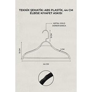 Delüks 5 Adet Gold Kancalı Abc Plastik Pantolon Askısı Etek Askısı Elbise Askısı Kıyafet Askısı