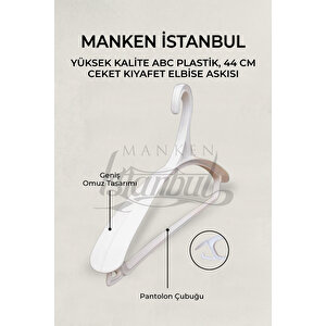 6 Adet  Lüks Beyaz Plastik Ceket Askısı Kıyafet Askısı Takım Elbise Askısı Etek Askısı