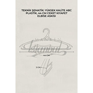 6 Adet  Lüks Beyaz Plastik Ceket Askısı Kıyafet Askısı Takım Elbise Askısı Etek Askısı