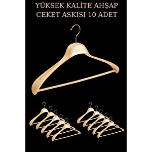 10 Adet Yüksek Kalite 48 Cm Ahşap Askı Ceket Askısı Takım Elbise Askısı Ahşap Elbise Askısı