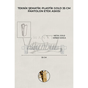 3 Adet Plastik Gold Kaplama Pantolon Askısı Etek Askısı Elbise Askısı