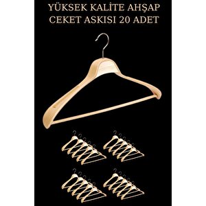 20 Adet Yüksek Kalite 48 Cm Ahşap Askı Ceket Askısı Takım Elbise Askısı Ahşap Elbise Askısı