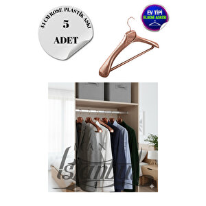 5 Adet Ev Tipi 44 Cm Kaplama Plastik Ceket Askısı Buluz Askısı Elbise Askısı Kıyafet Askısı