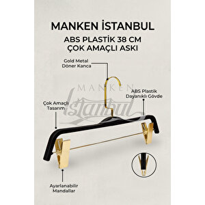 Delüks 10 Adet Mandallı Abc Plastik Pantolon Askısı Etek Askısı Elbise Askısı