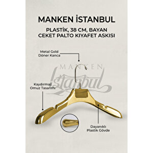 10 Adet  İtalyan Kanca A Kalite Gold Kaplama Plastik Ceket Askısı Kıyafet Askısı