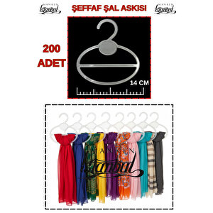 200 Adet ( 14 Cm ) Şeffaf Kristal Şal Askısı–düzenli Ve Estetik Bir Görünüm İçin !